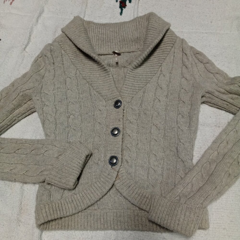Free people cable knit cardigan